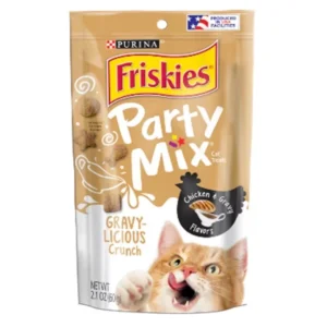 Buy Friskies Party Mix Gravy-Licious Chicken & Gravy Flavors Cat Treats 2.1oz Online