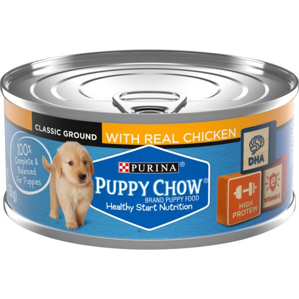 Purina Puppy Chow Wet Canned Puppy Dog Food with Real Chicken 5.5oz